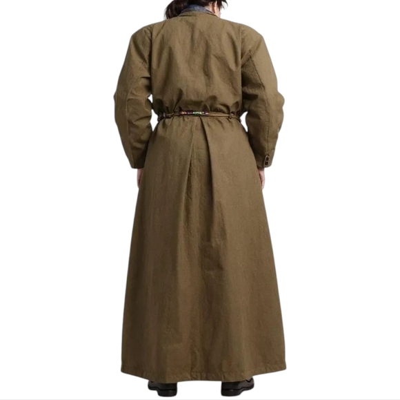 Vintage Dark Green Orange Trench Coat Size Medium - Picture 3 of 3